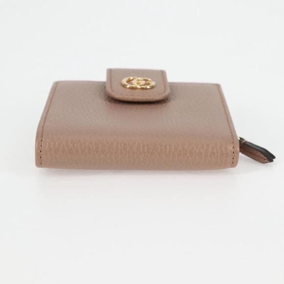 GUCCI Compact Bifold Wallet Leather Gold Pink Beige 523193 1147 Auth 135025AM - Picture 7 of 16
